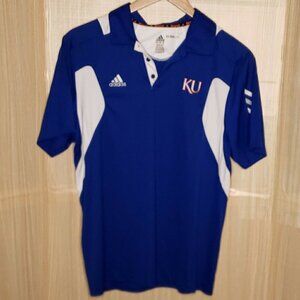 Adidas Climalite Mens University Of Kansas Blue Polo Large